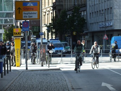 Blick aufs Bankenviertel vom Schweizer Platz aus